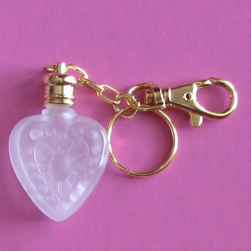 perfume with heart on bottle